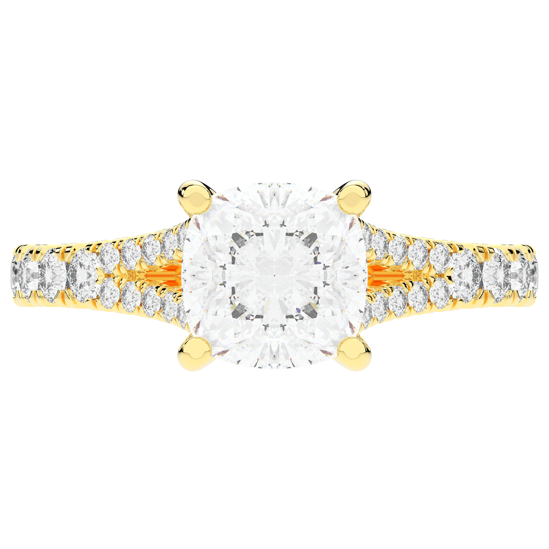 2.45CT.TW CUSHION LAB DIAMOND ENGAGEMENT RING - Nazarelle