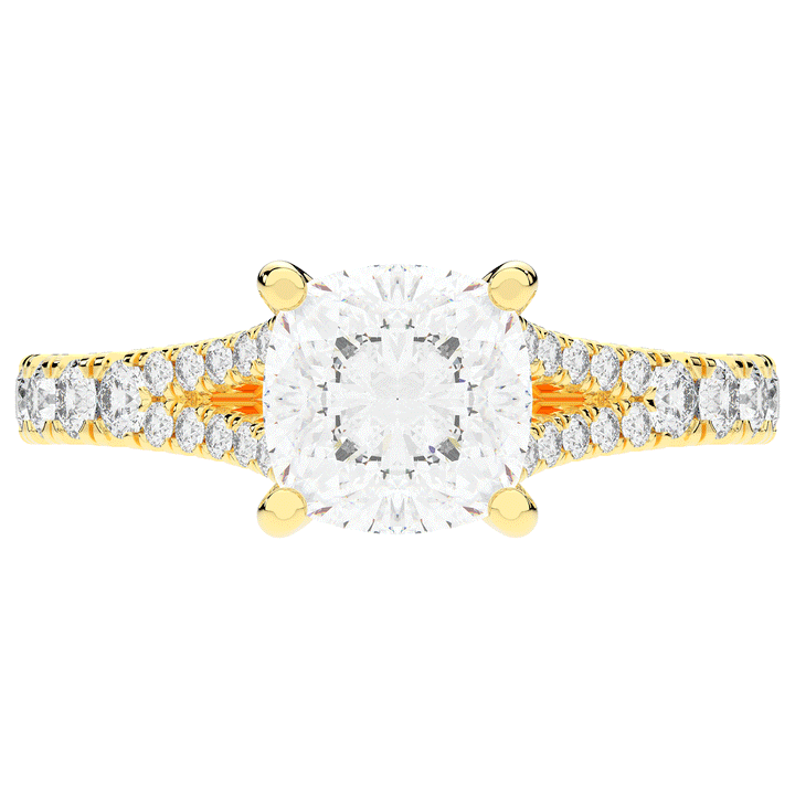 2.45CT.TW CUSHION LAB DIAMOND ENGAGEMENT RING - Nazarelle