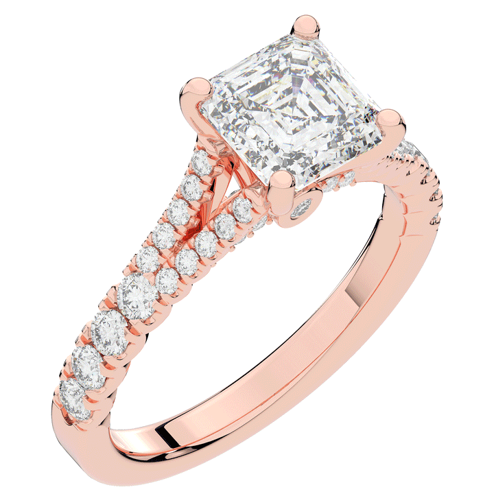 2.45CT.TW ASSCHER LAB DIAMOND ENGAGEMENT RING - Nazarelle