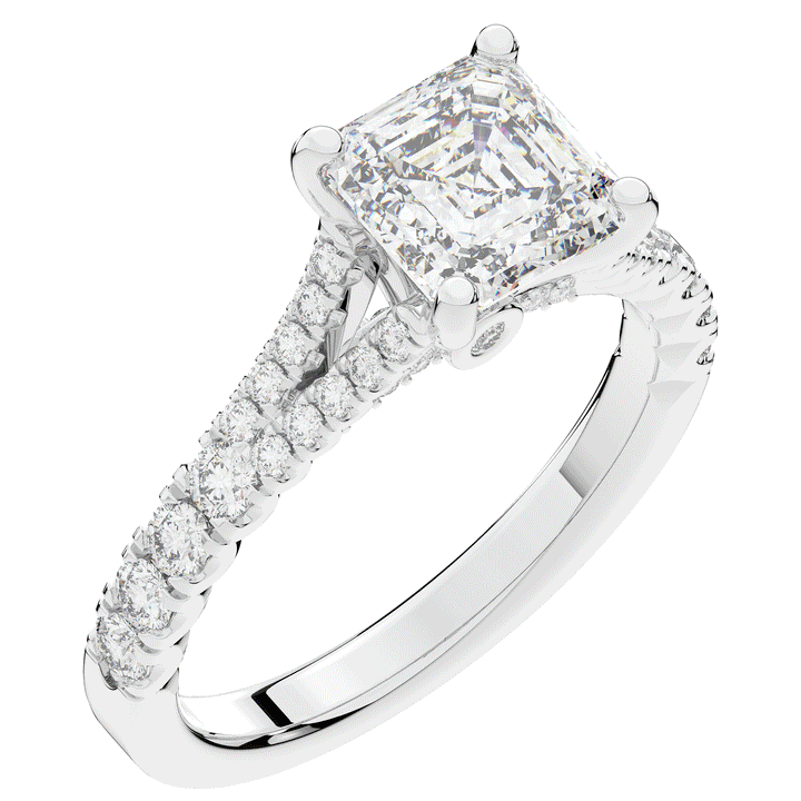 2.45CT.TW ASSCHER LAB DIAMOND ENGAGEMENT RING - Nazarelle