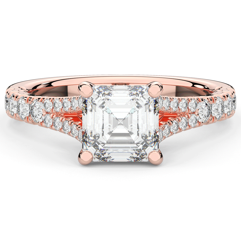 2.45CT.TW ASSCHER LAB DIAMOND ENGAGEMENT RING - Nazarelle