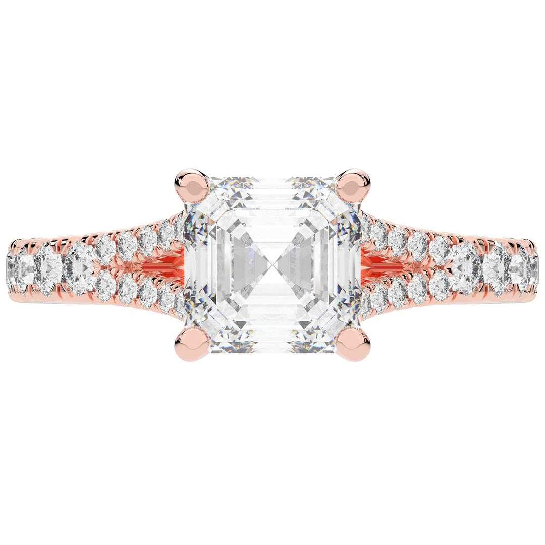 2.45CT.TW ASSCHER LAB DIAMOND ENGAGEMENT RING - Nazarelle