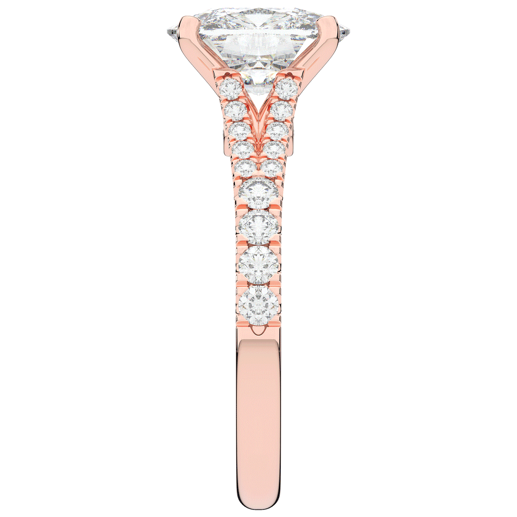 3.45CT.TW CUSHION LAB DIAMOND ENGAGEMENT RING - Nazarelle