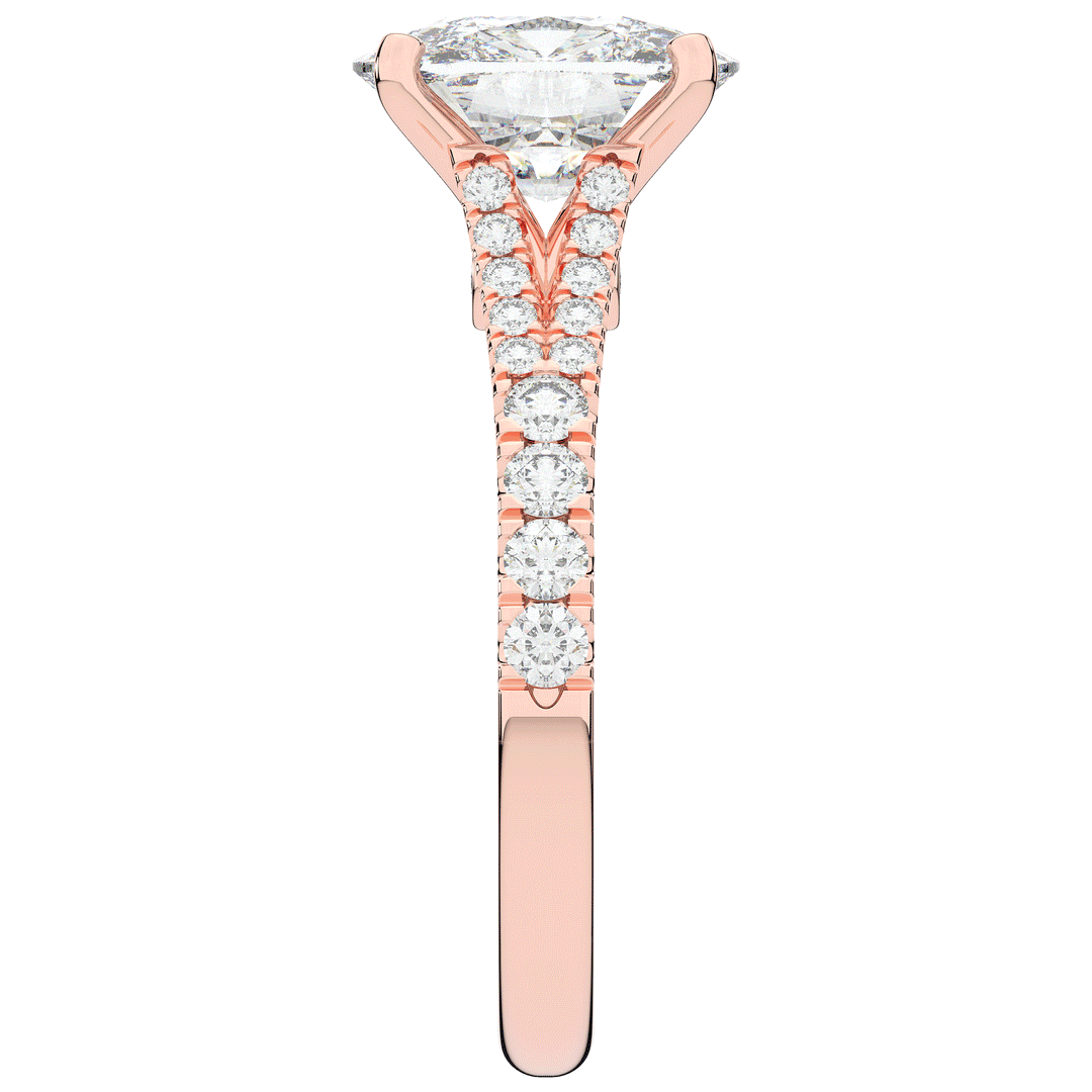 3.45CT.TW CUSHION LAB DIAMOND ENGAGEMENT RING - Nazarelle