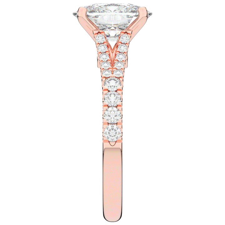 3.45CT.TW CUSHION LAB DIAMOND ENGAGEMENT RING - Nazarelle