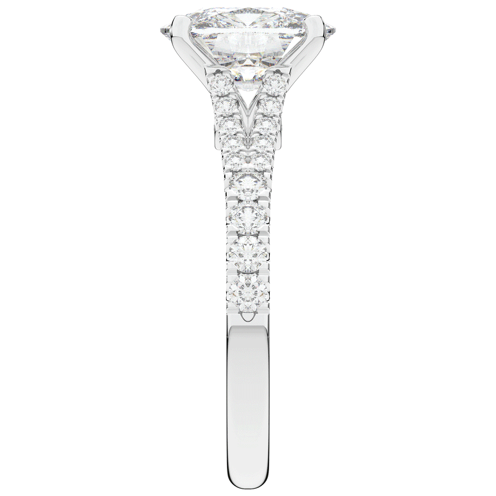 3.45CT.TW CUSHION LAB DIAMOND ENGAGEMENT RING - Nazarelle