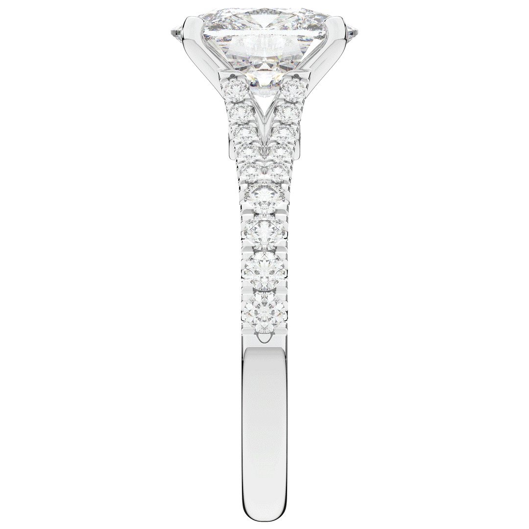 3.45CT.TW CUSHION LAB DIAMOND ENGAGEMENT RING - Nazarelle