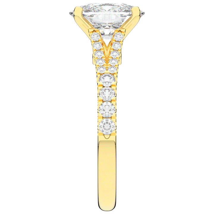 3.45CT.TW CUSHION LAB DIAMOND ENGAGEMENT RING - Nazarelle