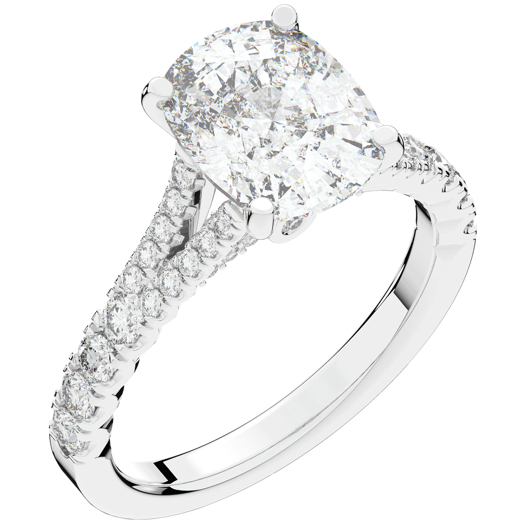 3.45CT.TW CUSHION LAB DIAMOND ENGAGEMENT RING - Nazarelle