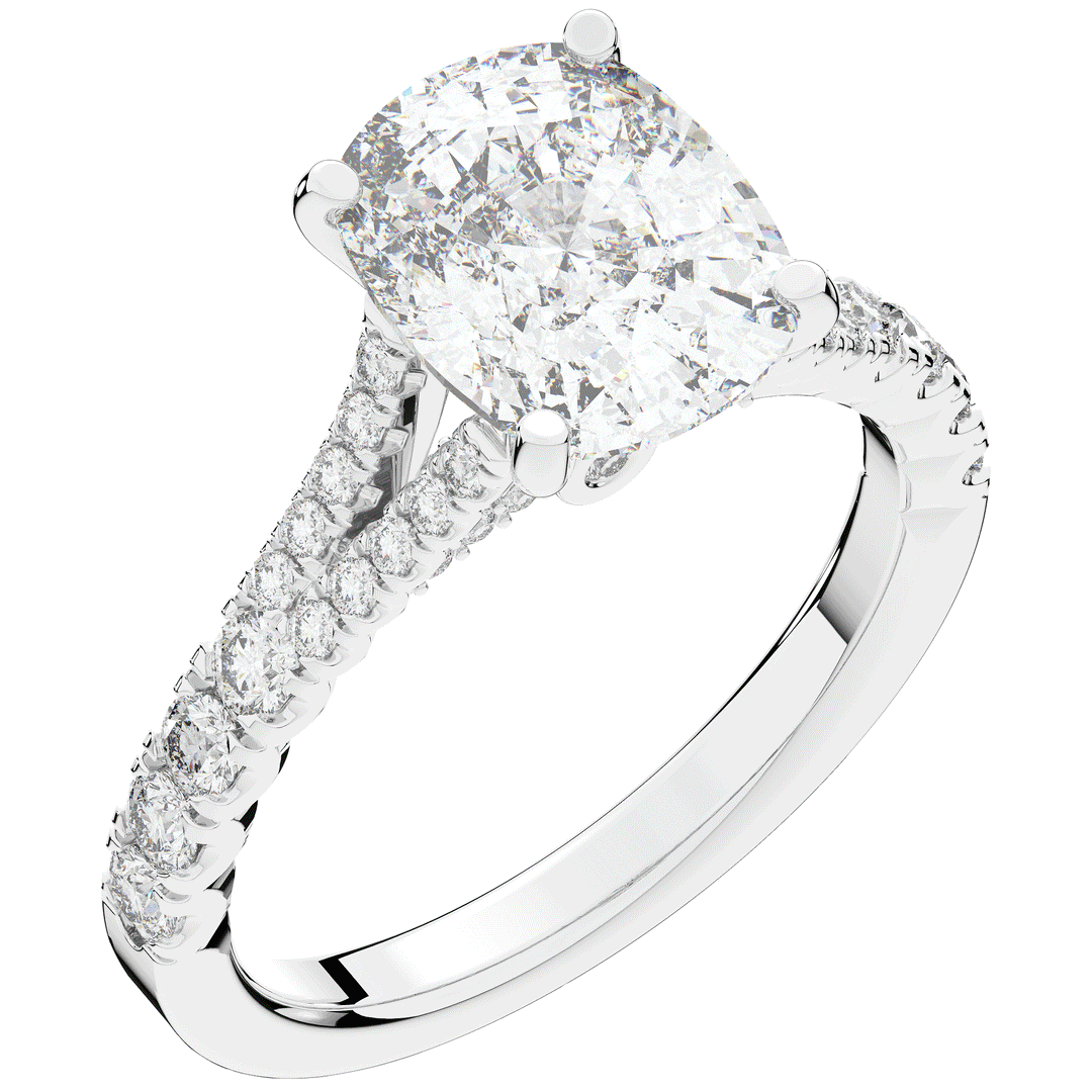 3.45CT.TW CUSHION LAB DIAMOND ENGAGEMENT RING - Nazarelle