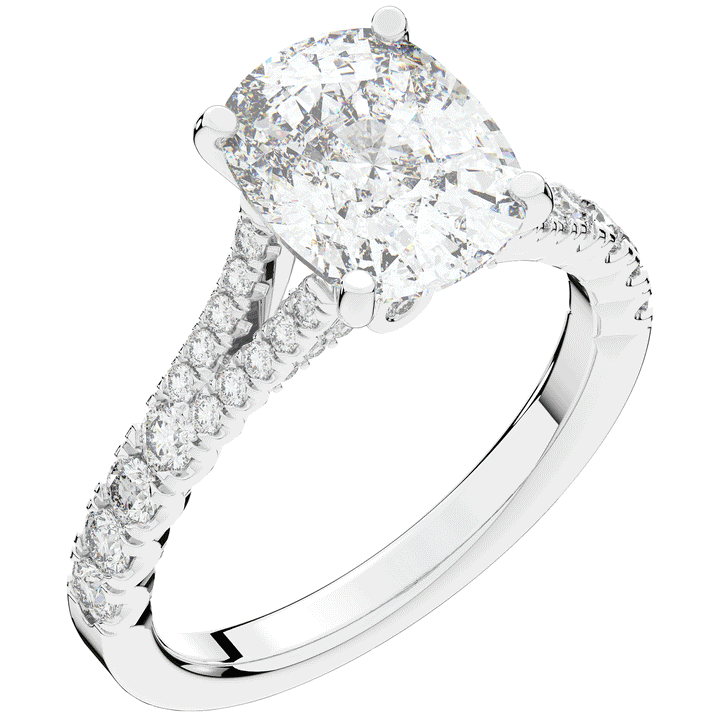 3.45CT.TW CUSHION LAB DIAMOND ENGAGEMENT RING - Nazarelle