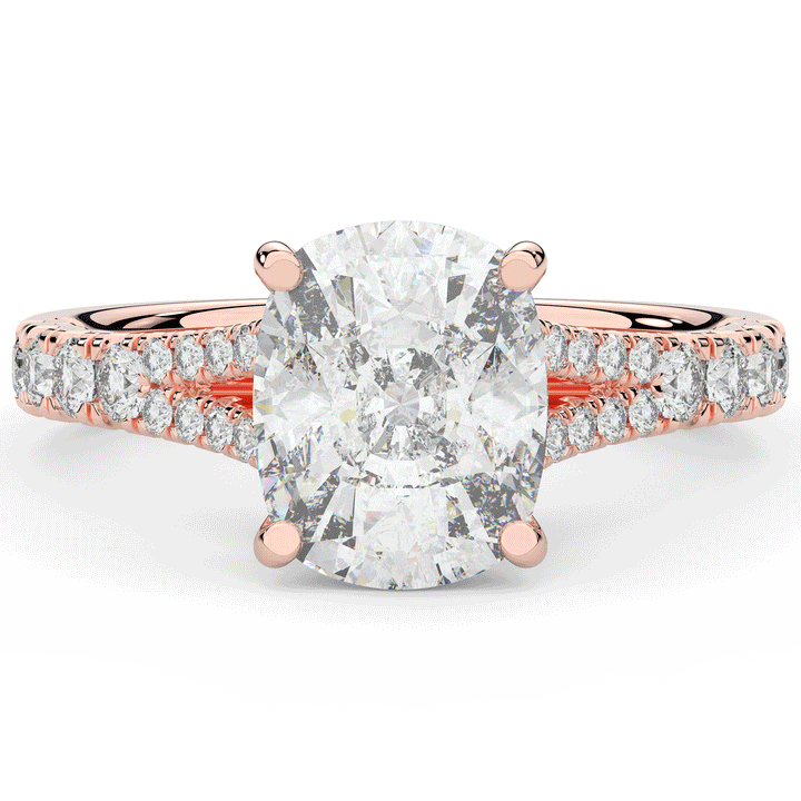 3.45CT.TW CUSHION LAB DIAMOND ENGAGEMENT RING - Nazarelle