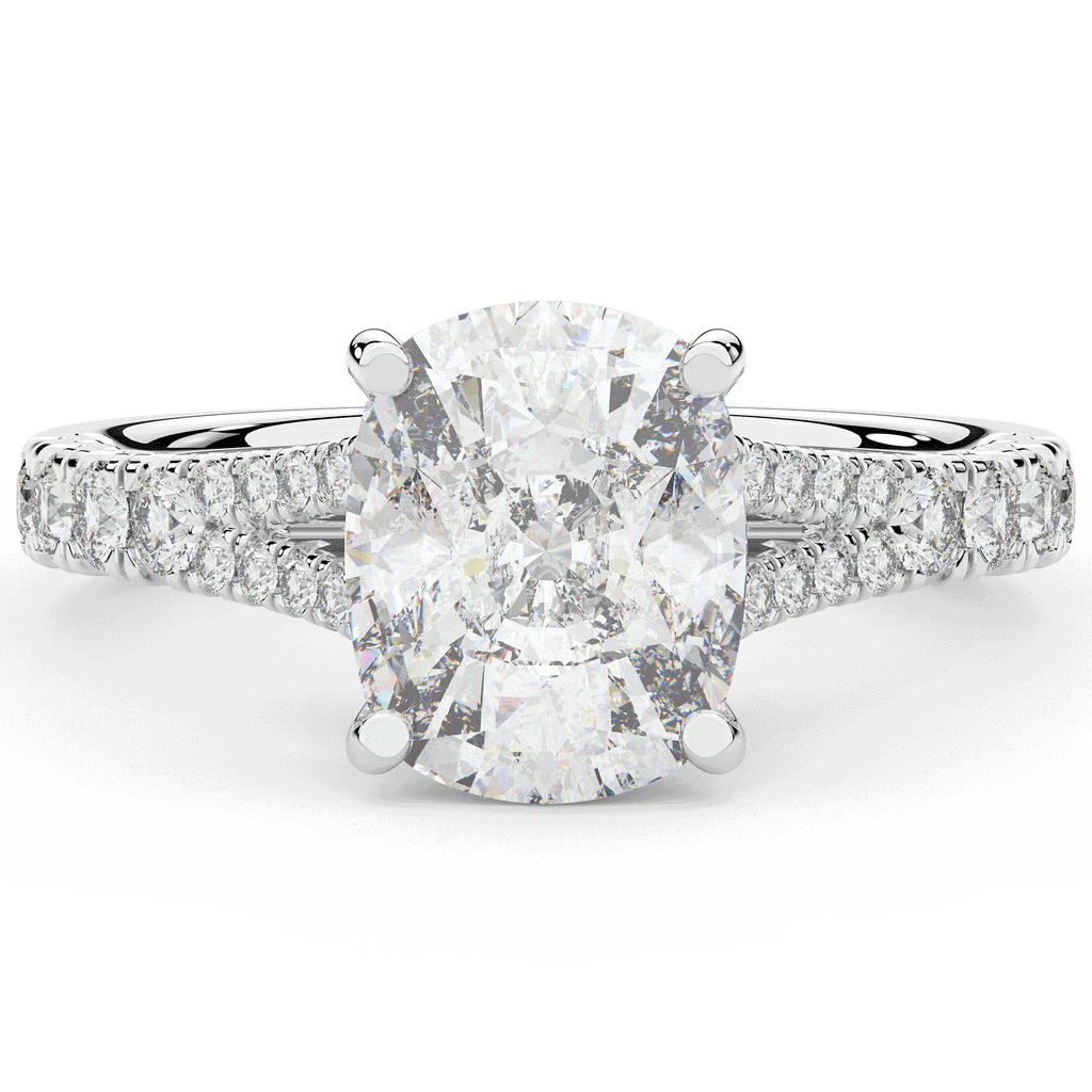 3.45CT.TW CUSHION LAB DIAMOND ENGAGEMENT RING - Nazarelle