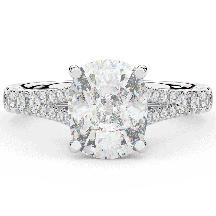 3.45CT.TW CUSHION LAB DIAMOND ENGAGEMENT RING - Nazarelle
