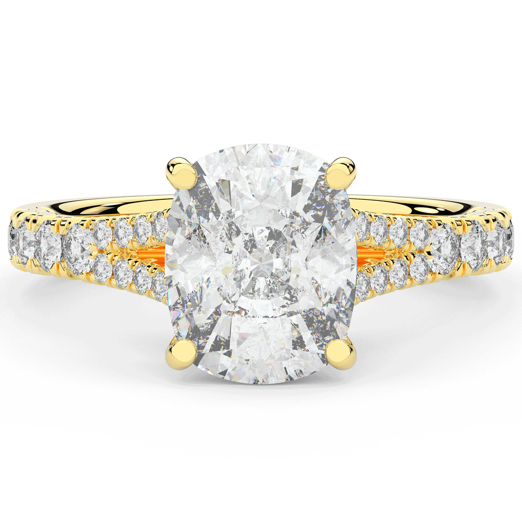3.45CT.TW CUSHION LAB DIAMOND ENGAGEMENT RING - Nazarelle