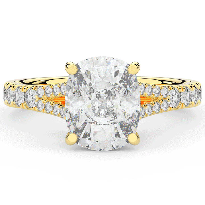 3.45CT.TW CUSHION LAB DIAMOND ENGAGEMENT RING - Nazarelle