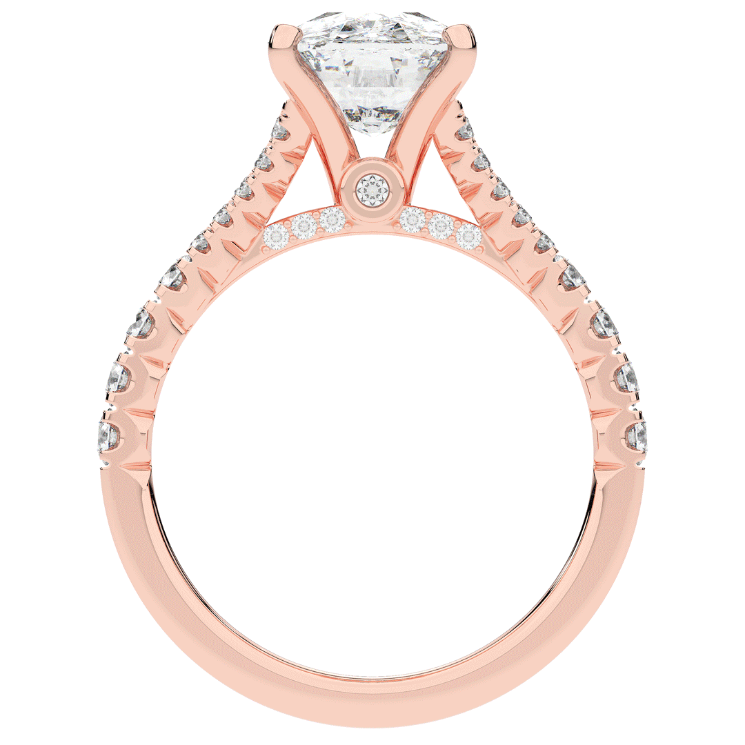 3.45CT.TW CUSHION LAB DIAMOND ENGAGEMENT RING - Nazarelle