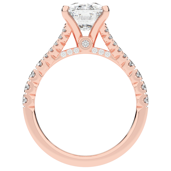3.45CT.TW CUSHION LAB DIAMOND ENGAGEMENT RING - Nazarelle