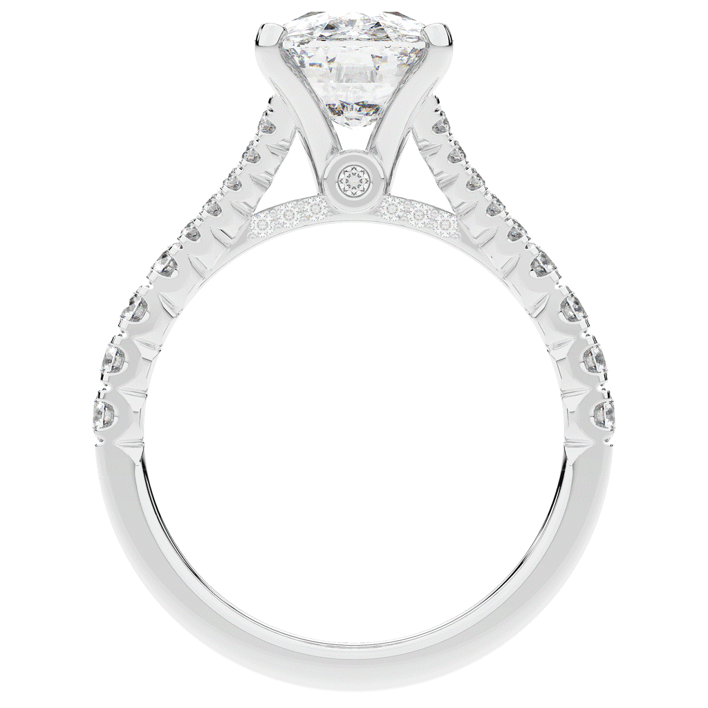 3.45CT.TW CUSHION LAB DIAMOND ENGAGEMENT RING - Nazarelle