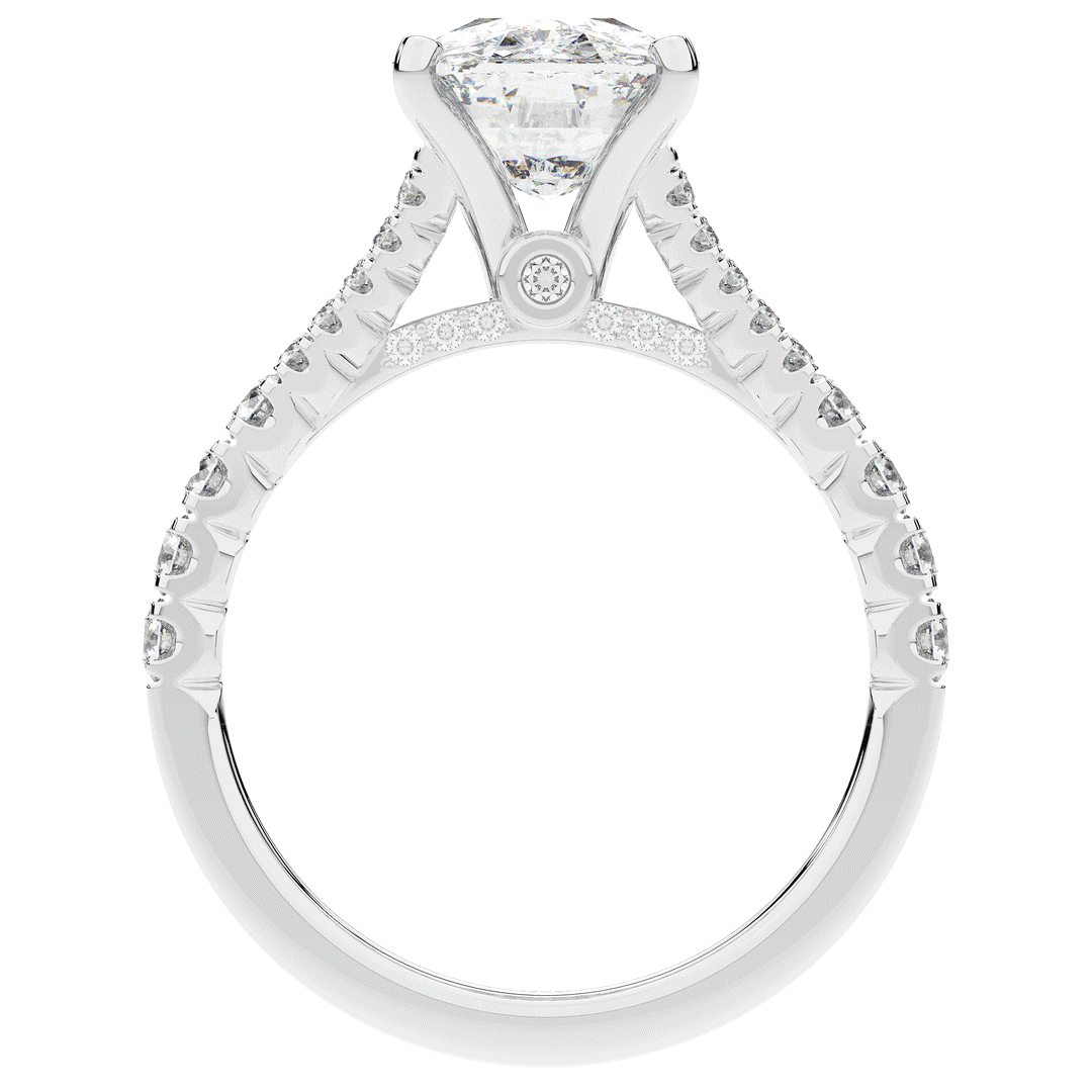 3.45CT.TW CUSHION LAB DIAMOND ENGAGEMENT RING - Nazarelle