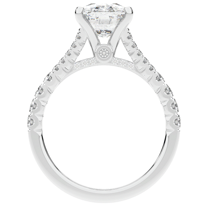 3.45CT.TW CUSHION LAB DIAMOND ENGAGEMENT RING - Nazarelle