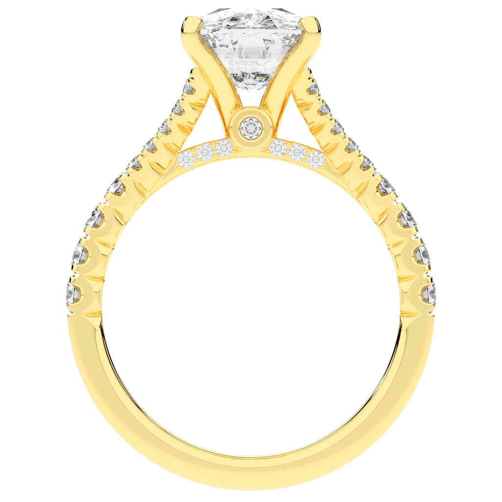 3.45CT.TW CUSHION LAB DIAMOND ENGAGEMENT RING - Nazarelle