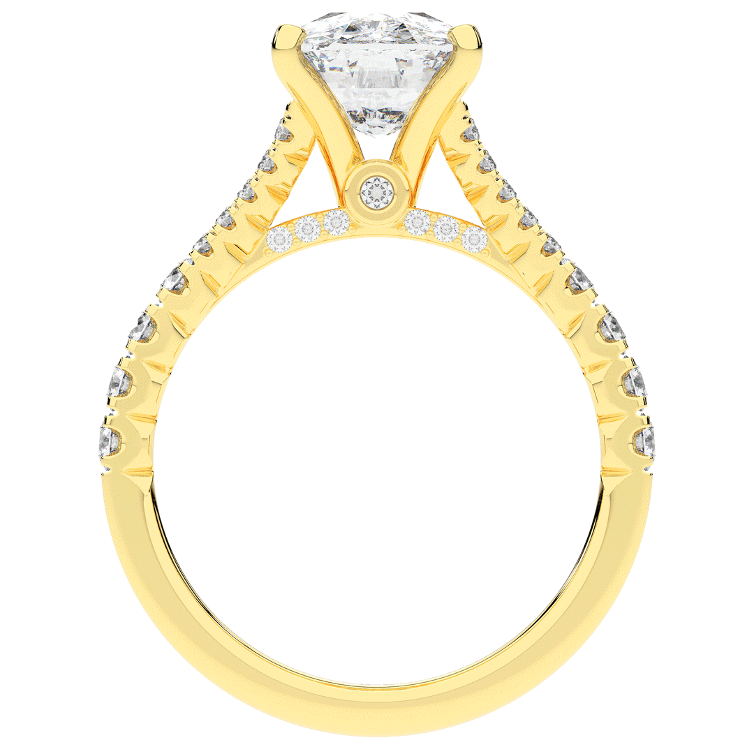 3.45CT.TW CUSHION LAB DIAMOND ENGAGEMENT RING - Nazarelle