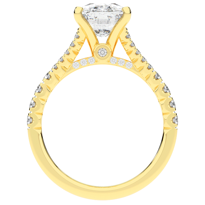 3.45CT.TW CUSHION LAB DIAMOND ENGAGEMENT RING - Nazarelle