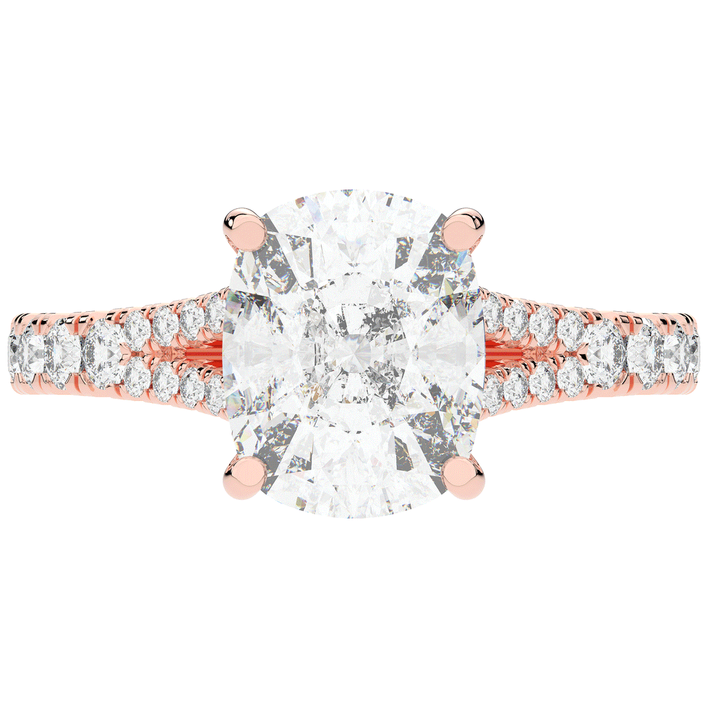 3.45CT.TW CUSHION LAB DIAMOND ENGAGEMENT RING - Nazarelle