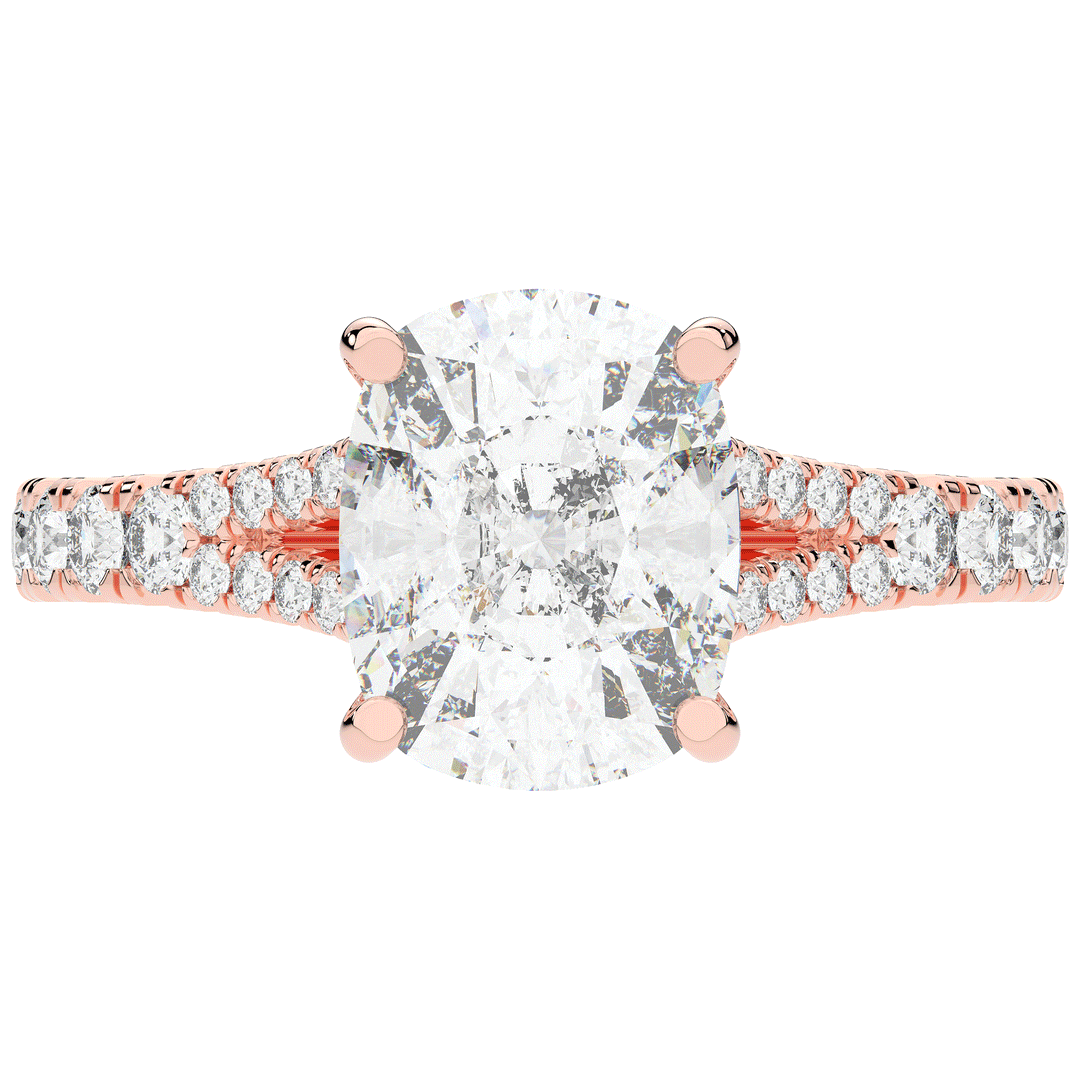 3.45CT.TW CUSHION LAB DIAMOND ENGAGEMENT RING - Nazarelle