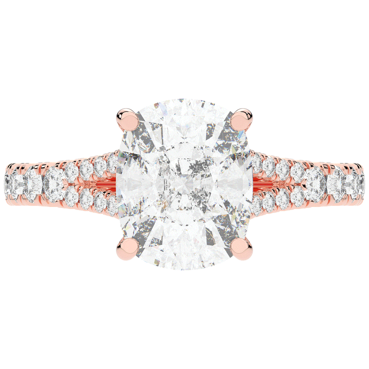 3.45CT.TW CUSHION LAB DIAMOND ENGAGEMENT RING - Nazarelle