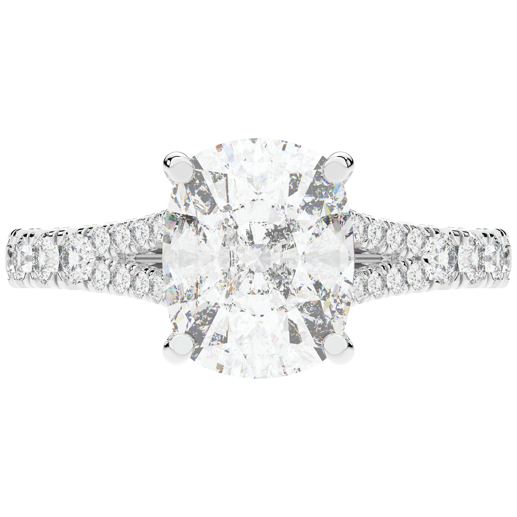 3.45CT.TW CUSHION LAB DIAMOND ENGAGEMENT RING - Nazarelle