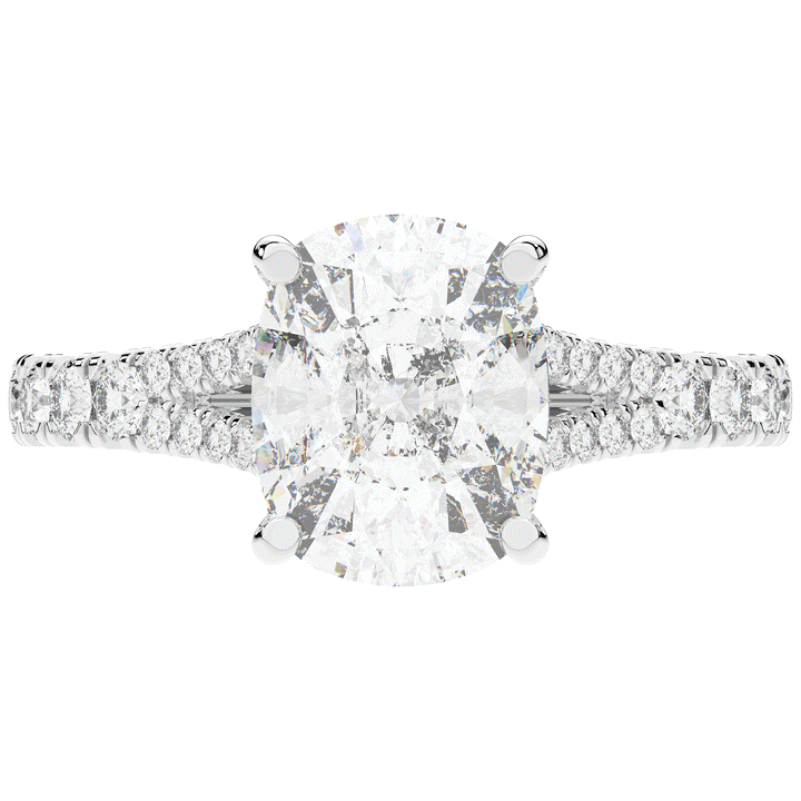 3.45CT.TW CUSHION LAB DIAMOND ENGAGEMENT RING - Nazarelle