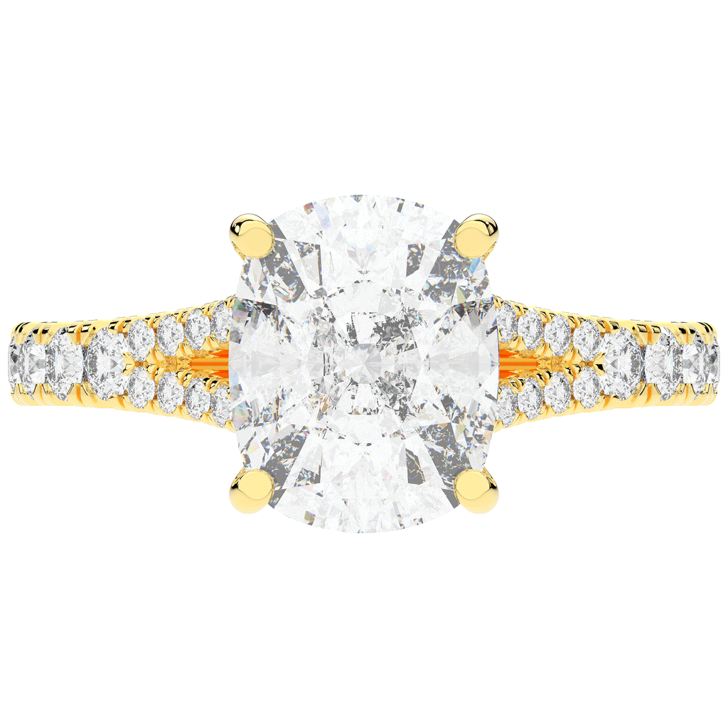 3.45CT.TW CUSHION LAB DIAMOND ENGAGEMENT RING - Nazarelle