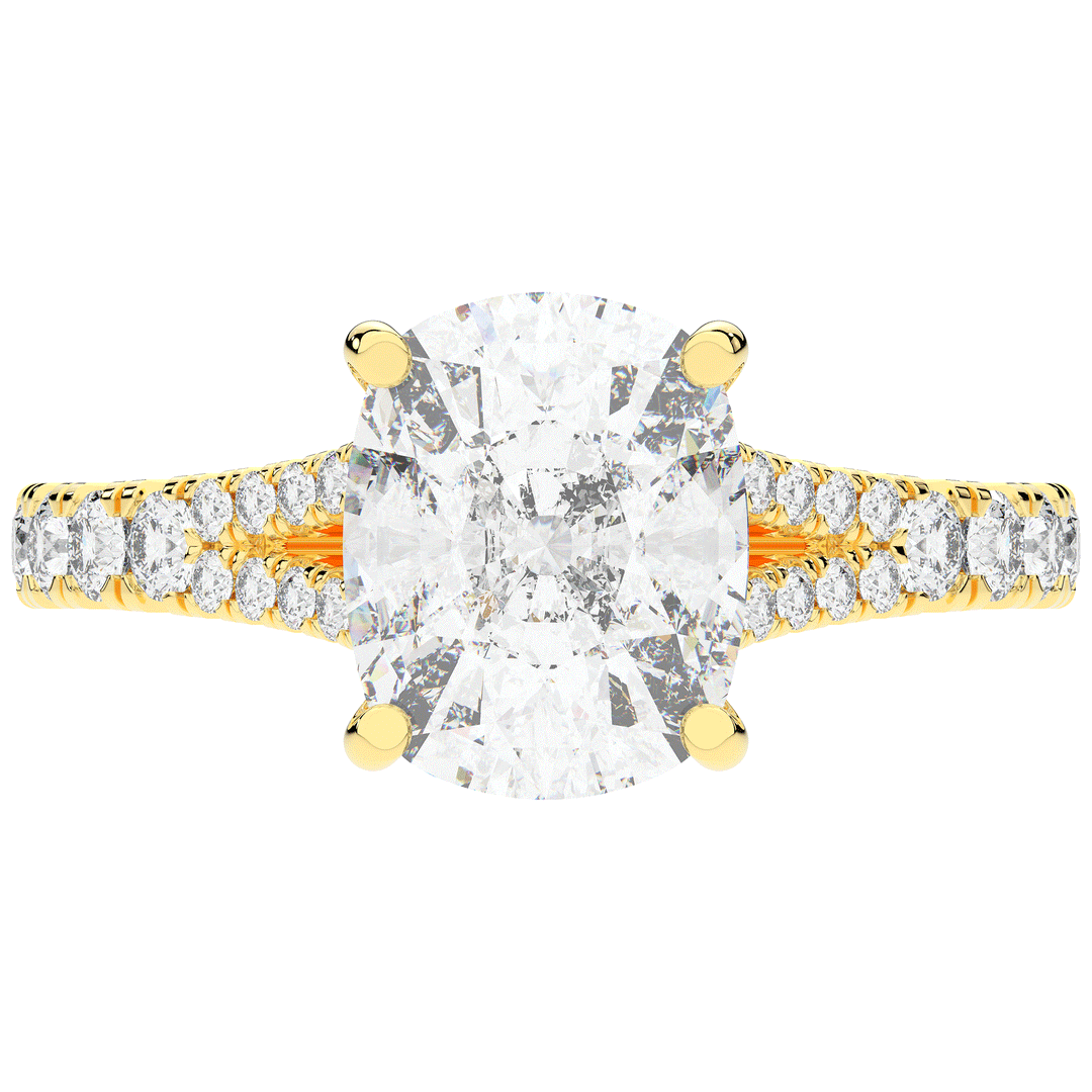 3.45CT.TW CUSHION LAB DIAMOND ENGAGEMENT RING - Nazarelle