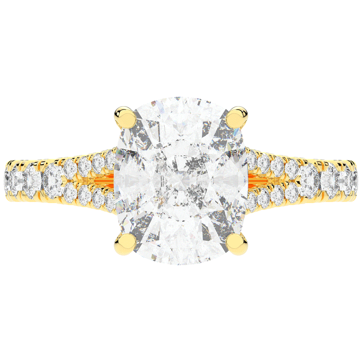 3.45CT.TW CUSHION LAB DIAMOND ENGAGEMENT RING - Nazarelle