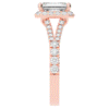 2.60CT.TW EMERALD CUT LAB DIAMOND SPLIT SHANK HALO ENGAGEMENT RING - Nazarelle