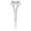 2.60CT.TW EMERALD CUT LAB DIAMOND SPLIT SHANK HALO ENGAGEMENT RING - Nazarelle
