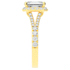 2.60CT.TW EMERALD CUT LAB DIAMOND SPLIT SHANK HALO ENGAGEMENT RING - Nazarelle