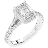 2.60CT.TW EMERALD CUT LAB DIAMOND SPLIT SHANK HALO ENGAGEMENT RING - Nazarelle