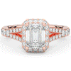 2.60CT.TW EMERALD CUT LAB DIAMOND SPLIT SHANK HALO ENGAGEMENT RING - Nazarelle
