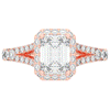 2.60CT.TW EMERALD CUT LAB DIAMOND SPLIT SHANK HALO ENGAGEMENT RING - Nazarelle