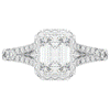 2.60CT.TW EMERALD CUT LAB DIAMOND SPLIT SHANK HALO ENGAGEMENT RING - Nazarelle