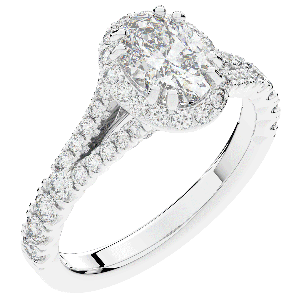 1.60CT.TW OVAL LAB DIAMOND ENGAGEMENT RING - Nazarelle