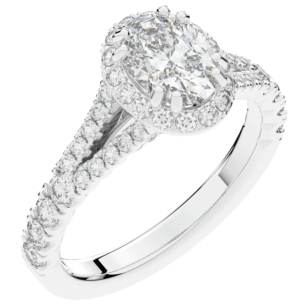 1.60CT.TW OVAL LAB DIAMOND ENGAGEMENT RING - Nazarelle
