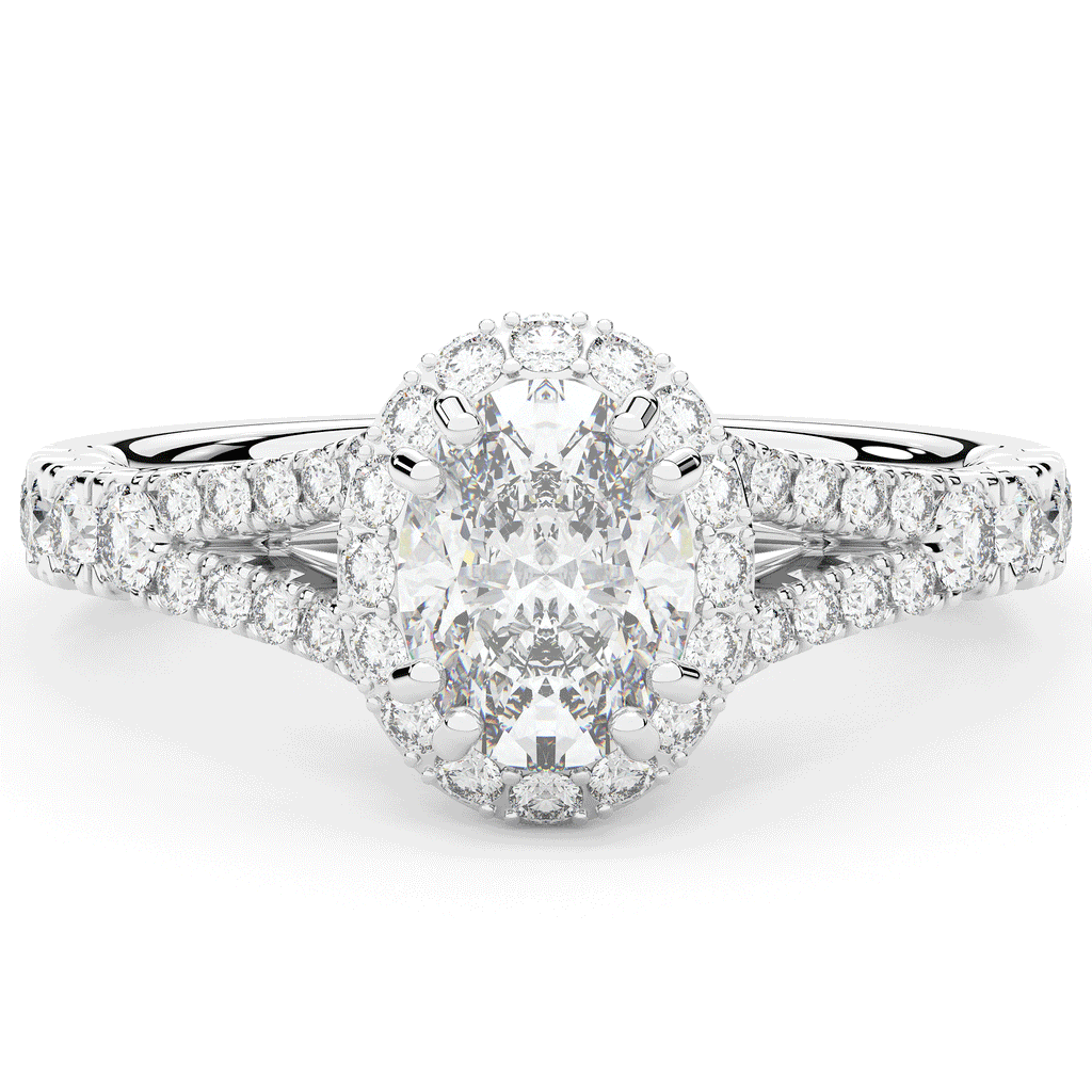 1.60CT.TW OVAL LAB DIAMOND ENGAGEMENT RING - Nazarelle