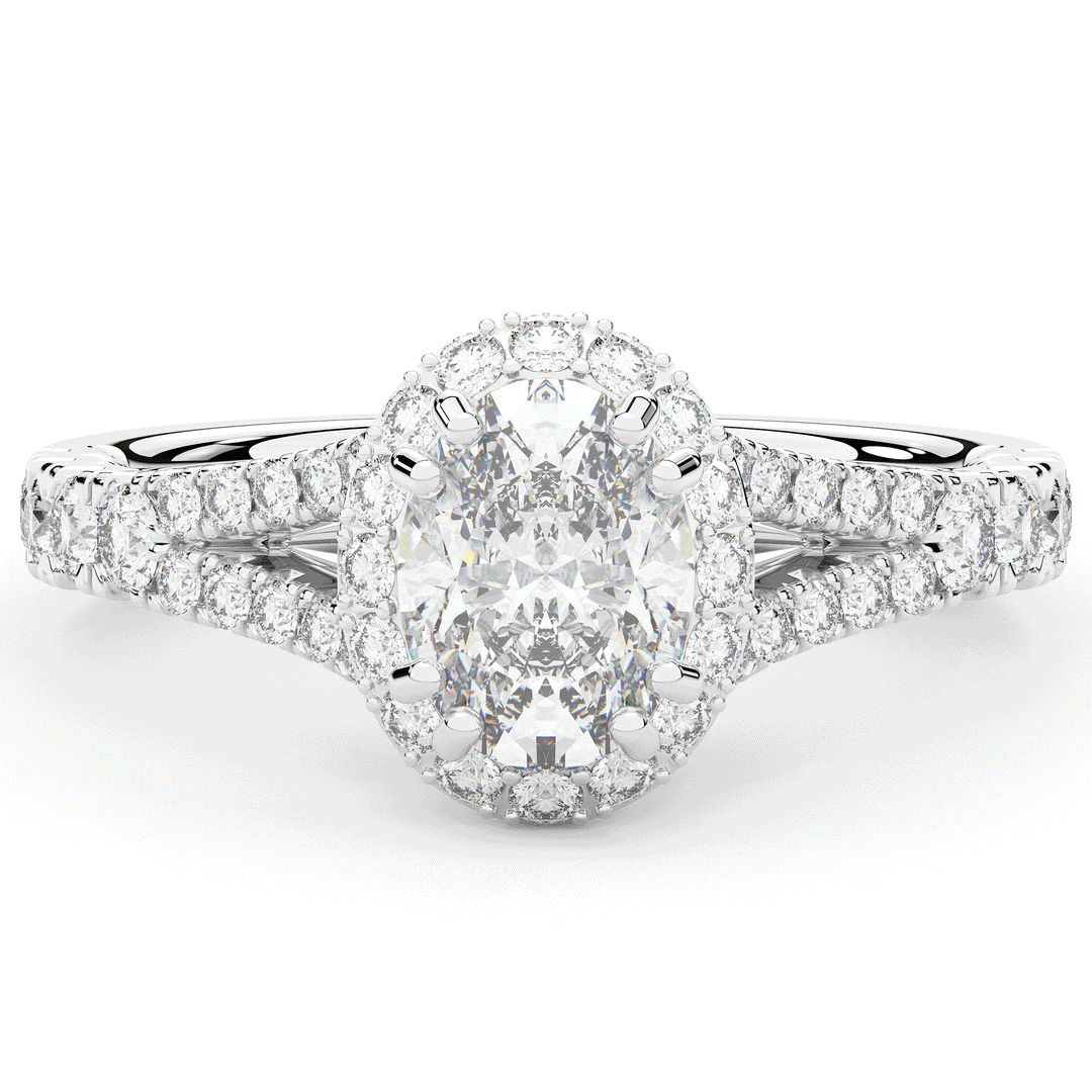 1.60CT.TW OVAL LAB DIAMOND ENGAGEMENT RING - Nazarelle