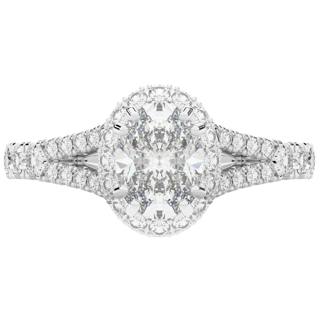 1.60CT.TW OVAL LAB DIAMOND ENGAGEMENT RING - Nazarelle