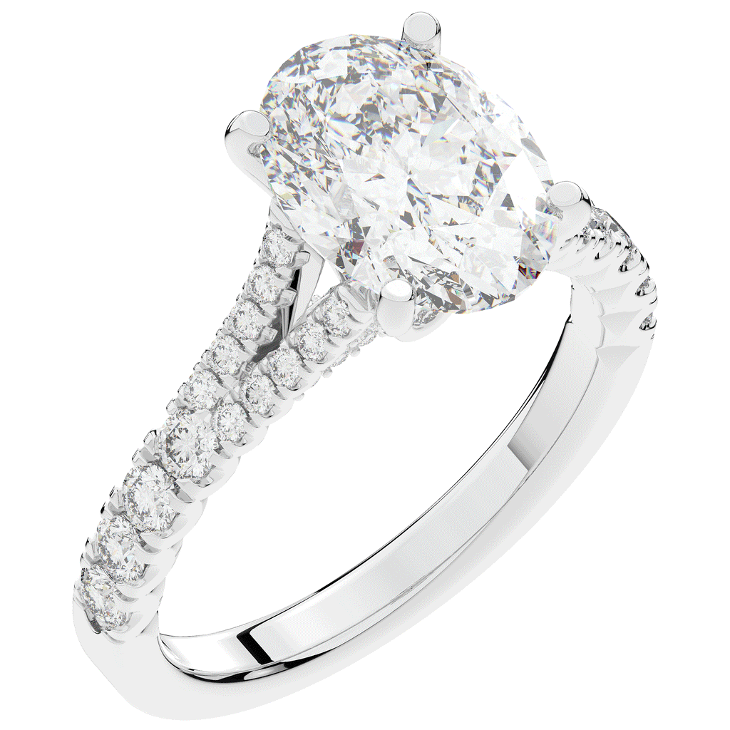 3.45CT.TW OVAL LAB DIAMOND ENGAGEMENT RING - Nazarelle