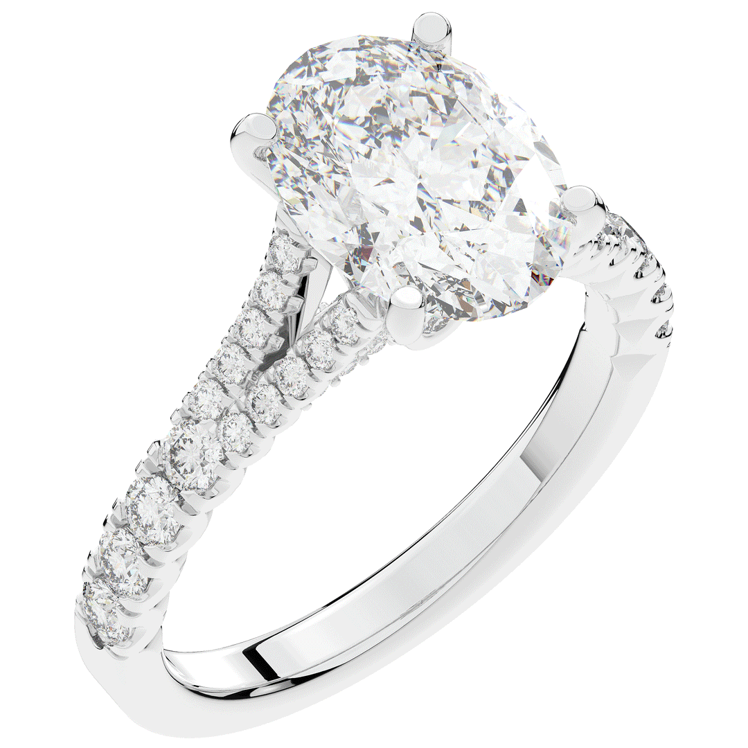 3.45CT.TW OVAL LAB DIAMOND ENGAGEMENT RING - Nazarelle